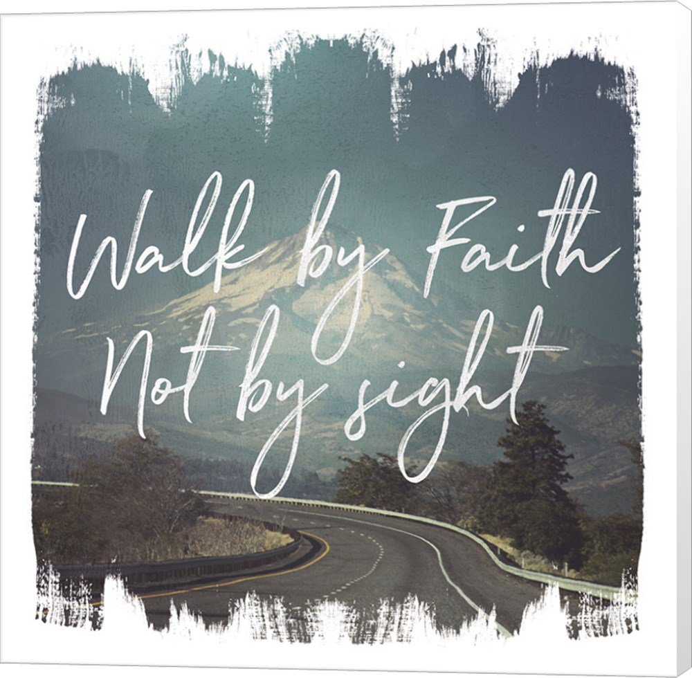 Laura Marshall 'Wild Wishes III Walk by Faith' 8x8 Inch Canvas Wall Art - Museum Wrapped Christian Home Decor for Living Room, Bedroom & Office