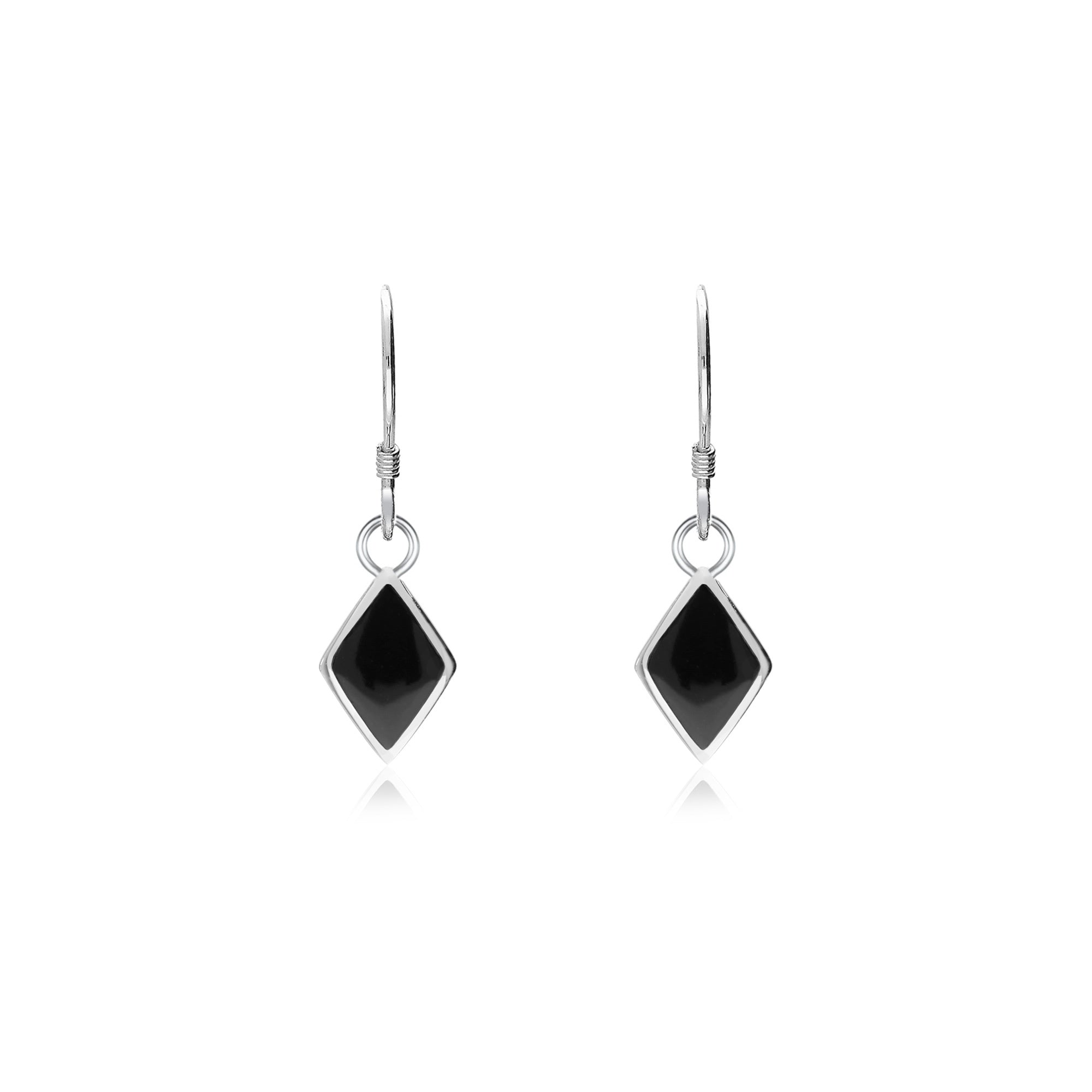 Sterling Silver Whitby Jet Diamond Stud Earrings for Women - Elegant Gothic Jewelry for Parties, Weddings & Special Occasions