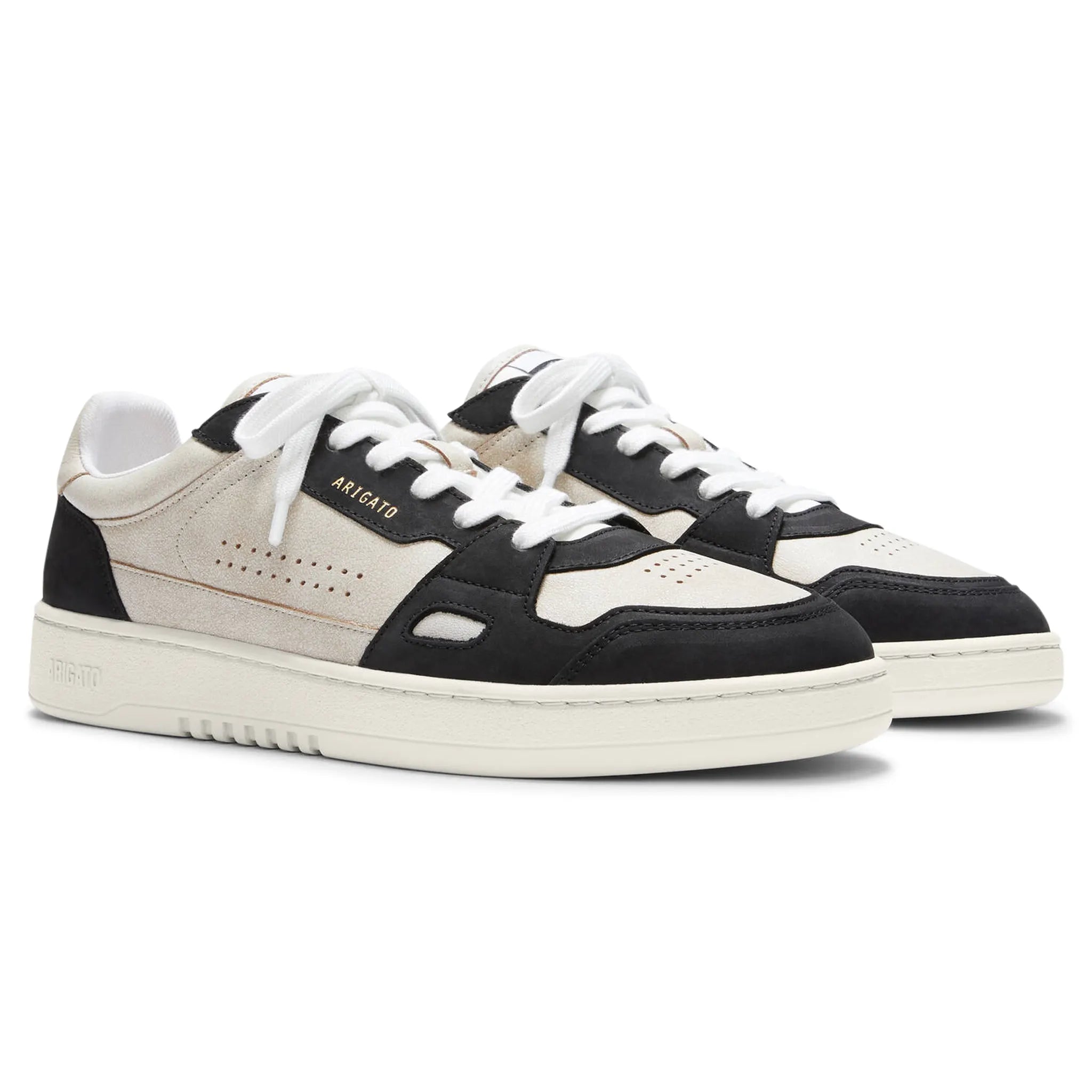 Axel Arigato Dice Low Beige Black Sneakers for Men - Minimalist Leather Casual Shoes | Perfect for Streetwear, Office & Everyday Outfits