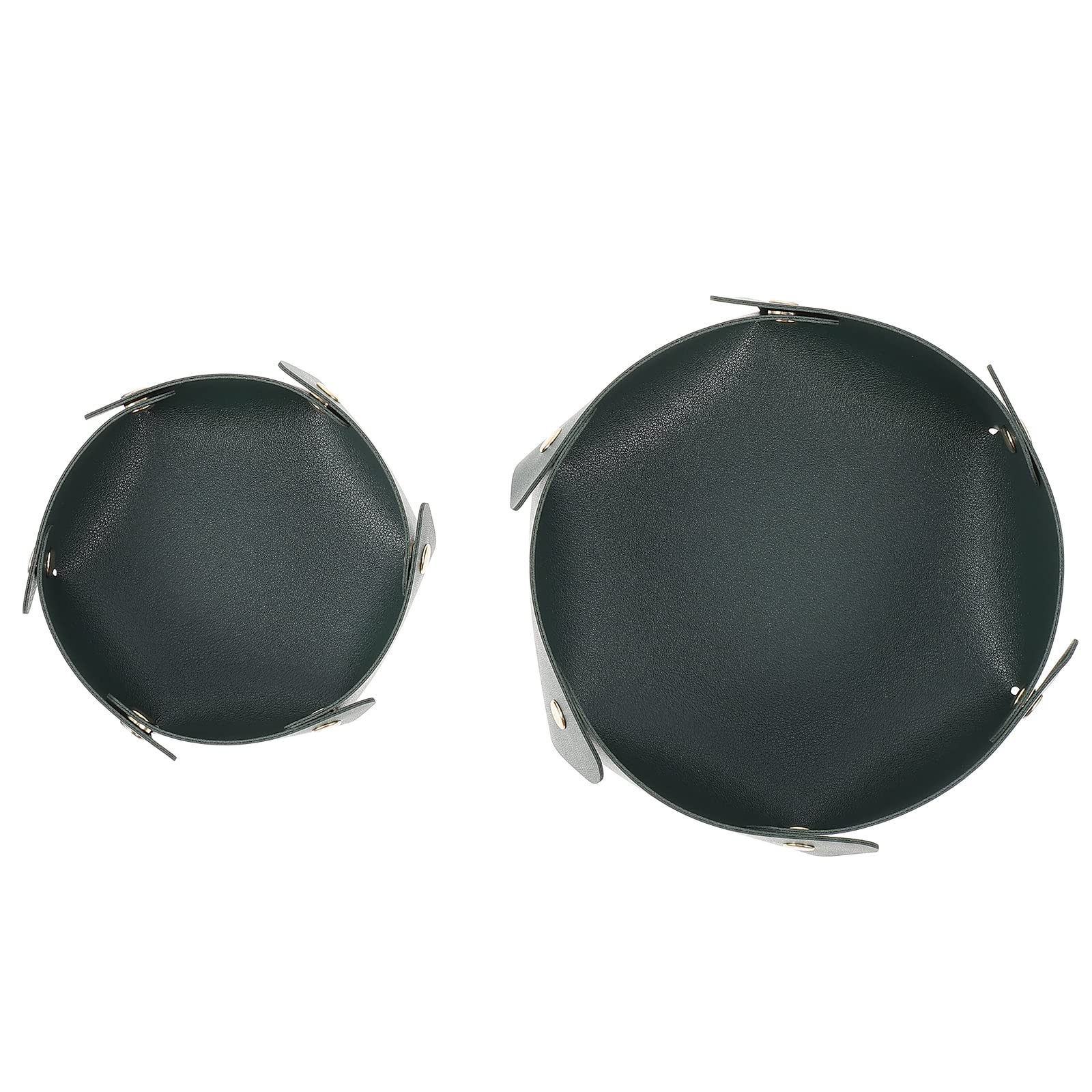 PU Leather Key Chain Storage Box - 2Pcs for Entryway & Desktop Organization