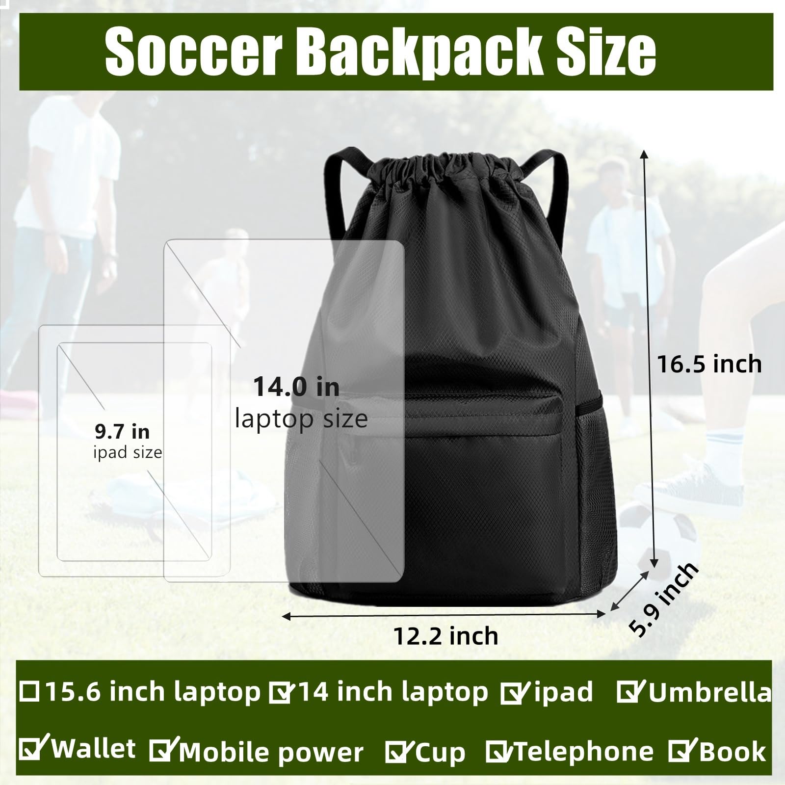 Waterproof Drawstring Backpack - Gym & Yoga Bag for Men & Women (Rose) - Perfect for Sports & Shopping
