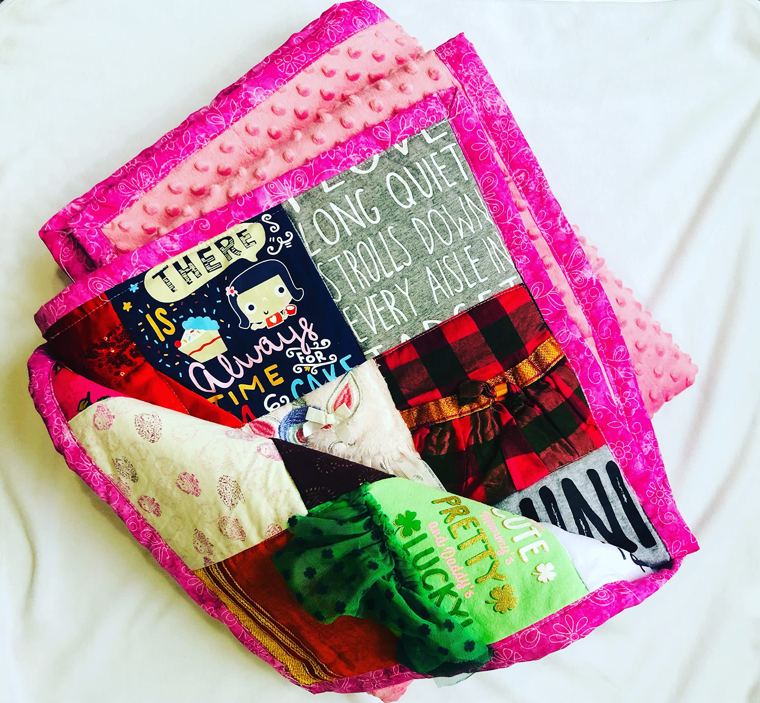 Custom Baby Keepsake Quilt - Handmade Memory Blanket from Baby Clothes | Personalized T-Shirt Quilt for Newborns & Toddlers | Unique Baby Shower Gift & Nursery Decor | Perfect for First Birthday, Christening & Family Heirlooms