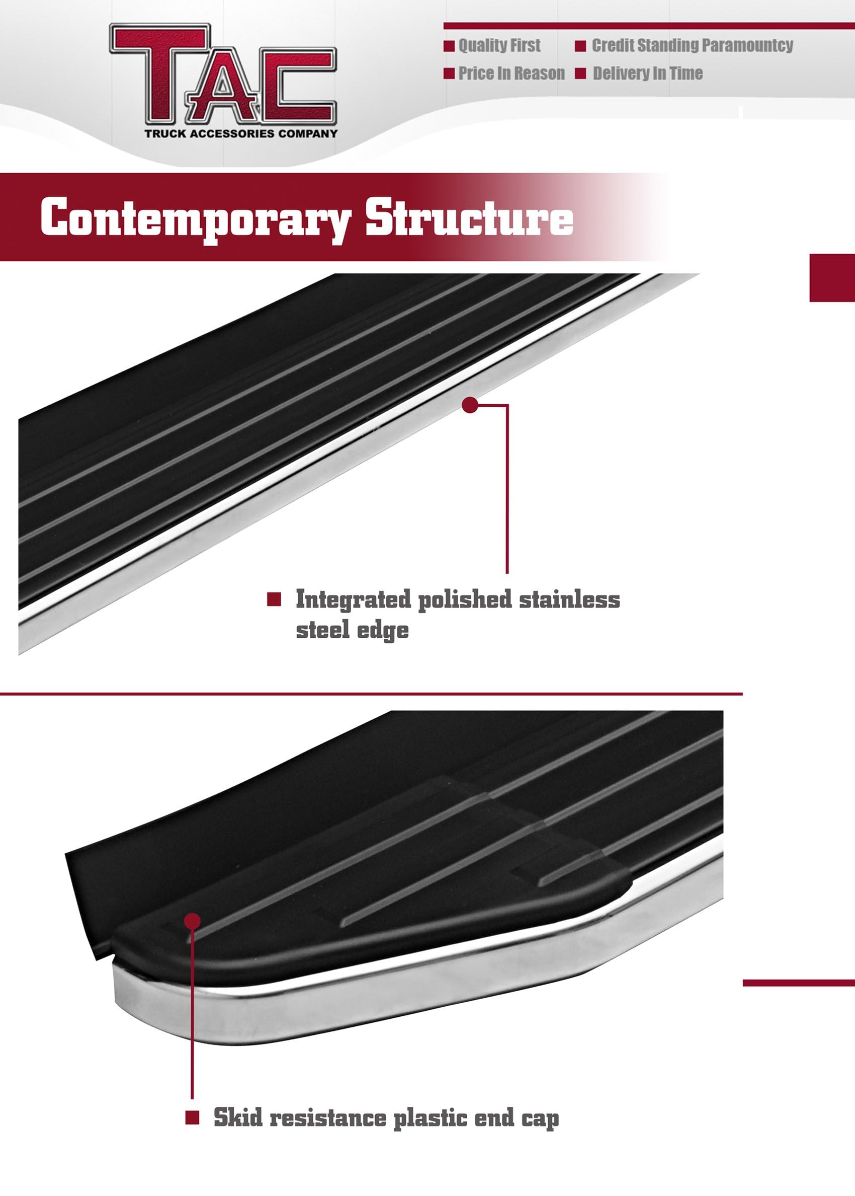 Black Aluminum Running Boards for 2011-2025 Dodge Durango (Excludes R/T, GT, GT Plus & SRT) - Heavy Duty SUV Side Steps Nerf Bars with Anti-Slip Surface - Perfect for Off-Roading, Camping & Daily Use (2-Piece Set)