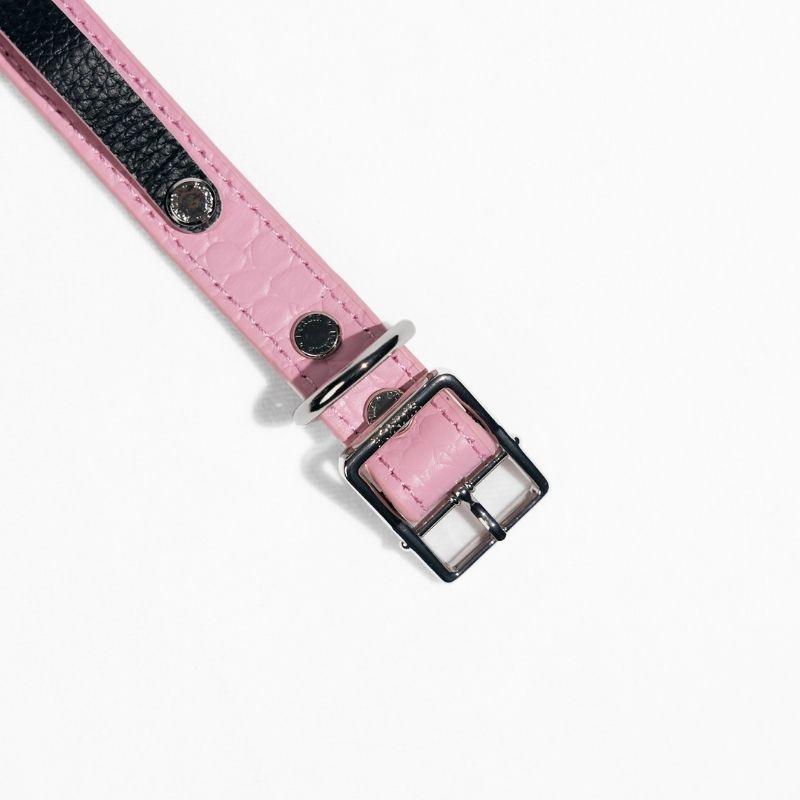 Premium Slim Flamingo Leather Dog Collar - Adjustable & Stylish Pet Accessory for Small to Medium Dogs - Perfect for Daily Walks, Training & Fashion Outfits