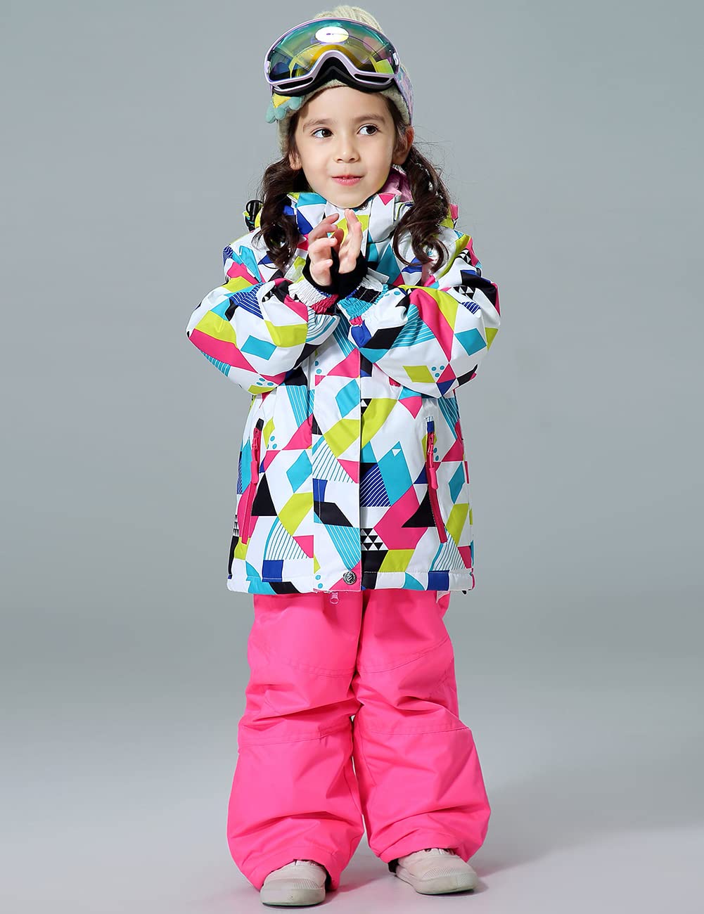 SEARIPE Girls Waterproof Ski Jacket and Pants Set - Winter Warm Snowsuit for Kids & Toddlers | Outdoor Snowboarding & Cold Weather Play
