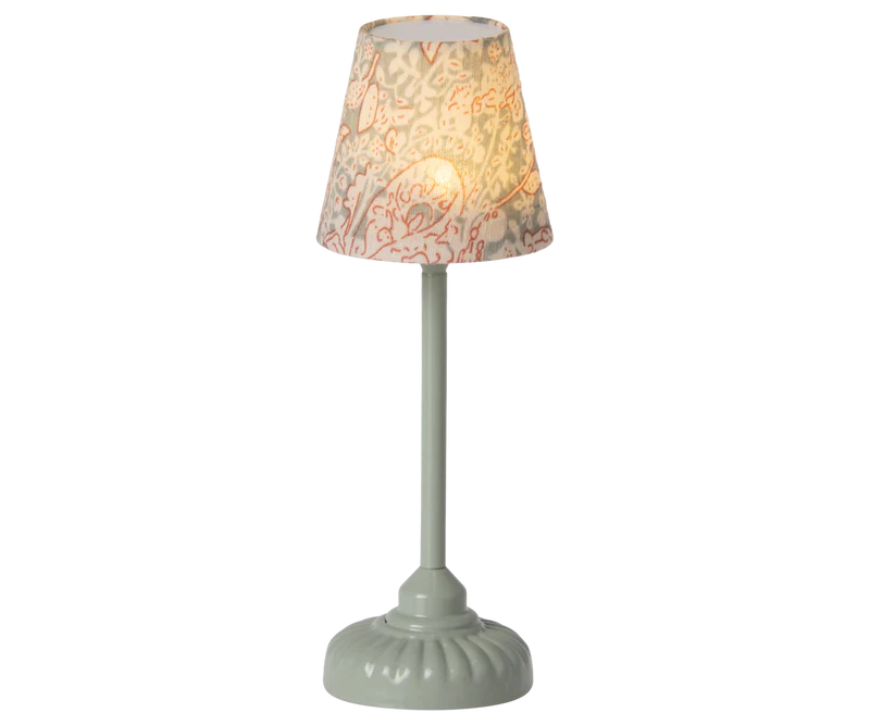 Vintage Floor Lamp with Mouse Design - Mint Green Maileg Style for Living Room, Bedroom, or Nursery Decor