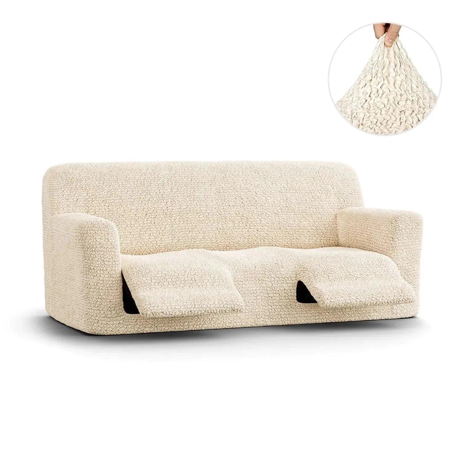 3 Seater Recliner Slipcover - Microfiber Sofa Cover for Living Room Furniture Protection - Perfect for Pets, Kids & Everyday Use
