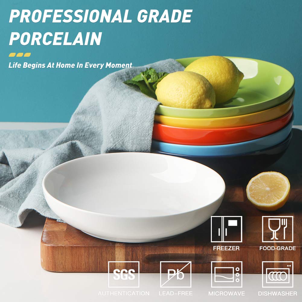 Sweejar 23oz Ceramic Pasta Bowls Set of 6 - Versatile Serving Bowls for Pasta, Salad, Soup, Cereal & Desserts - Microwave & Dishwasher Safe - Perfect for Family Dinners, Entertaining & Everyday Use
