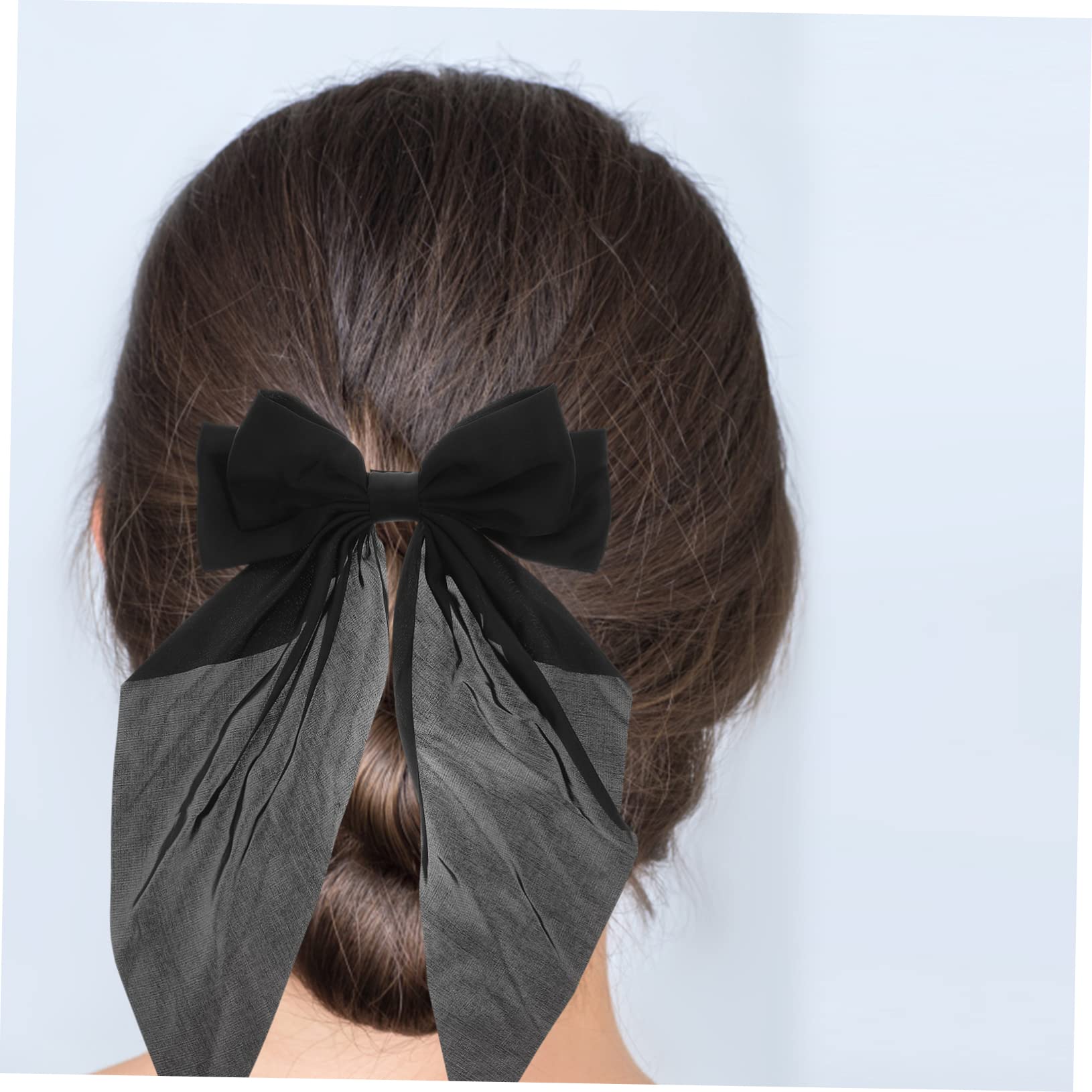 WOONEKY Women's Hair Barrettes - 2pcs Large Bow Hair Clips, Black Metal Hairpins for Women & Girls - Perfect for Parties, Weddings, Work & Everyday Styling