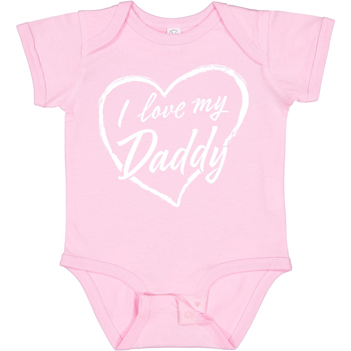 Inktastic I Love My Daddy White Chalk Heart Baby Bodysuit - Cute Infant Onesie for Father's Day, Family Photos & Special Occasions