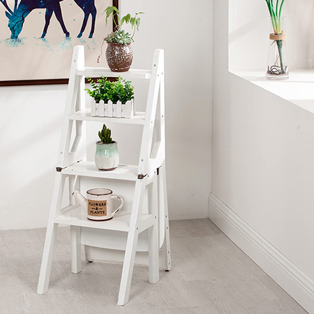 **Wooden Step Stool for Kids & Adults - 3-Step Folding Stool, Portable Stepladder with 150kg Weight Capacity - Perfect for High Beds, Bathrooms, Kitchens & Home Storage**