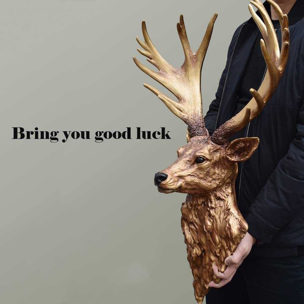 Handmade Resin Deer Head Wall Sculpture - Rustic Farmhouse Decor for Living Room, Bedroom & Home Wall Art | Unique Animal Wall Hanging for Cabin, Lodge & Western Style Interior Design
