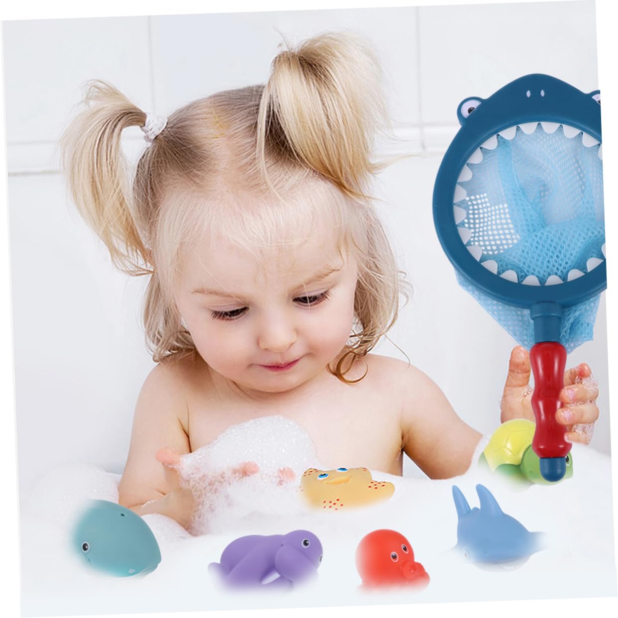 ORFOFE 6-Piece Water Play Toy Set - Fun Fountain Bath Toys for Kids (Blue) - Perfect for Pool, Beach & Bathtime Water Games
