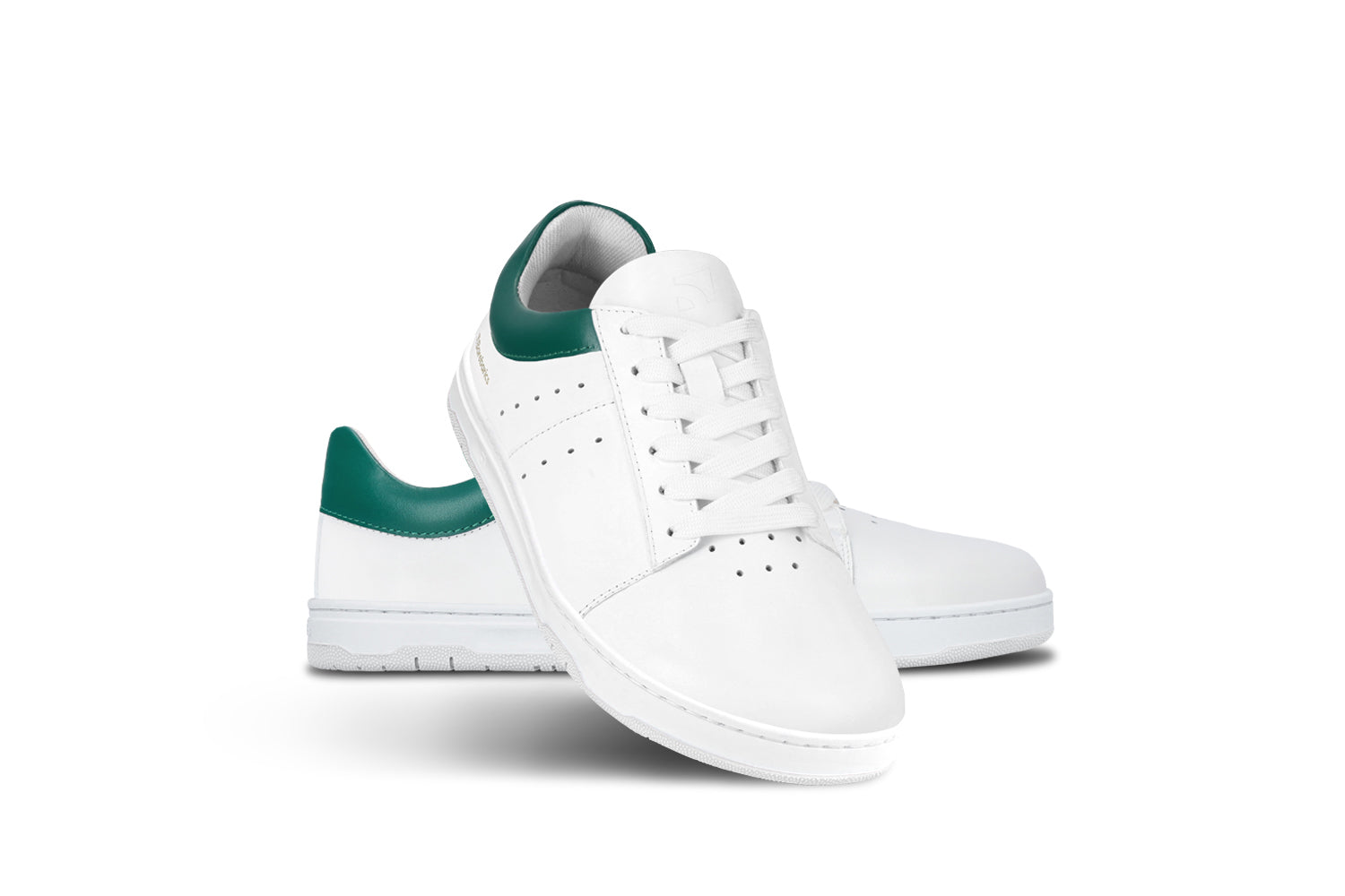 Barebarics Enigma Barefoot Sneakers for Men & Women - White & Dark Green Minimalist Shoes for Running, Walking & Gym Workouts