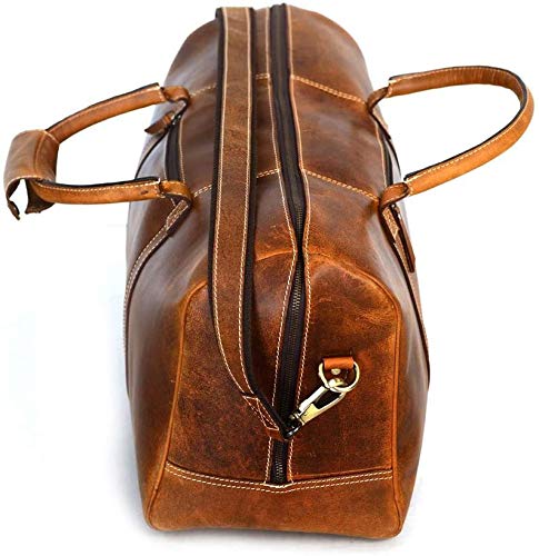 Premium Full Grain Leather Travel Duffel Bag for Men & Women - Durable Overnight & Weekend Gym Bag for Sports, Workouts & Business Trips | Perfect for Gym, Travel & Outdoor Adventures
