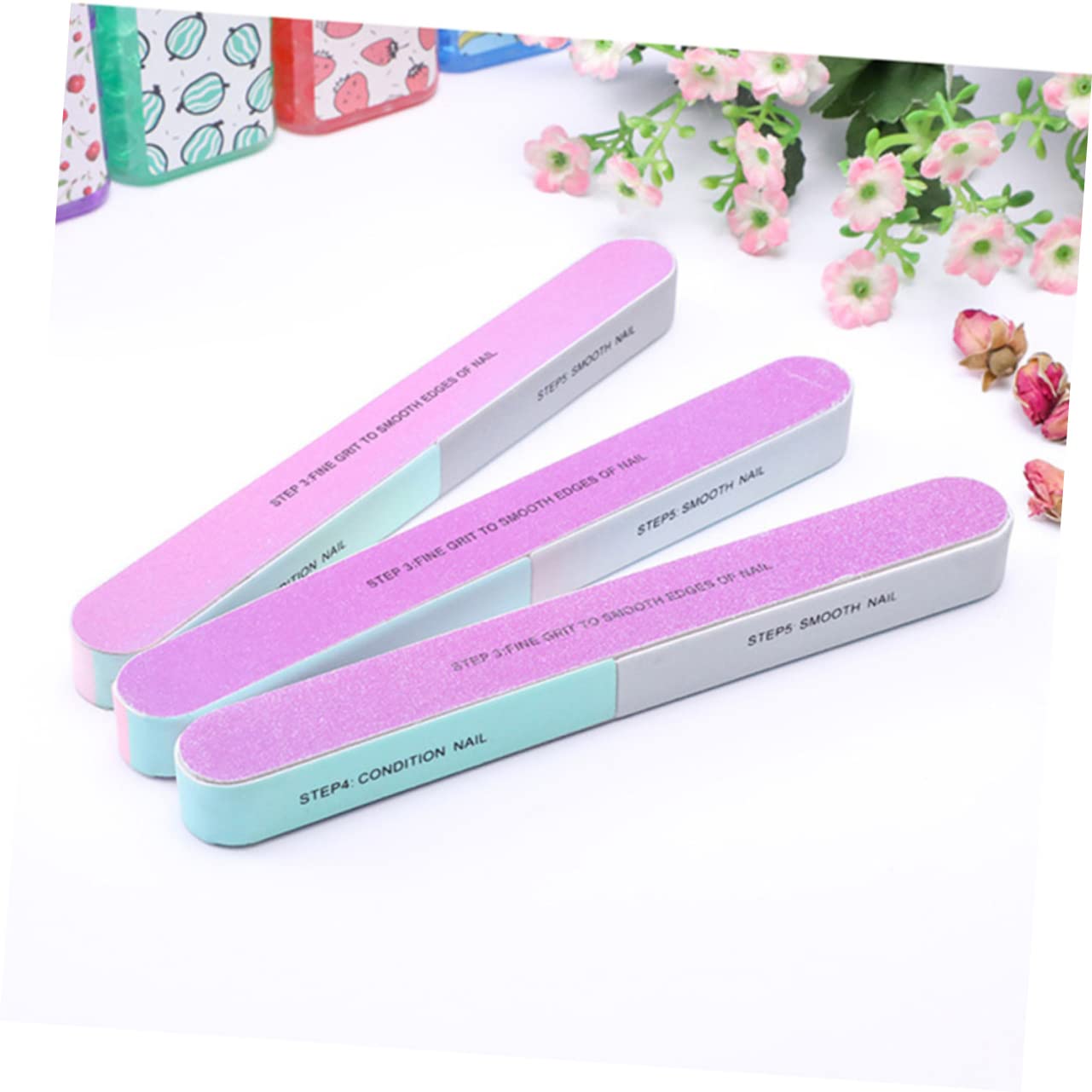 FOMIYES 12pcs Nail Buffer Blocks Set - 7 Steps Manicure Kit for Home & Salon Use