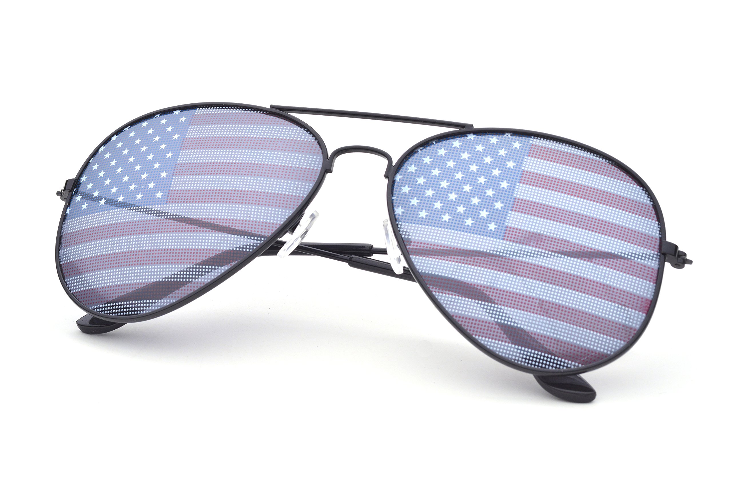 REINDEAR Patriotic American Flag Aviator Sunglasses - Stylish UV Protection for Outdoor Activities, Driving, and Summer Fashion