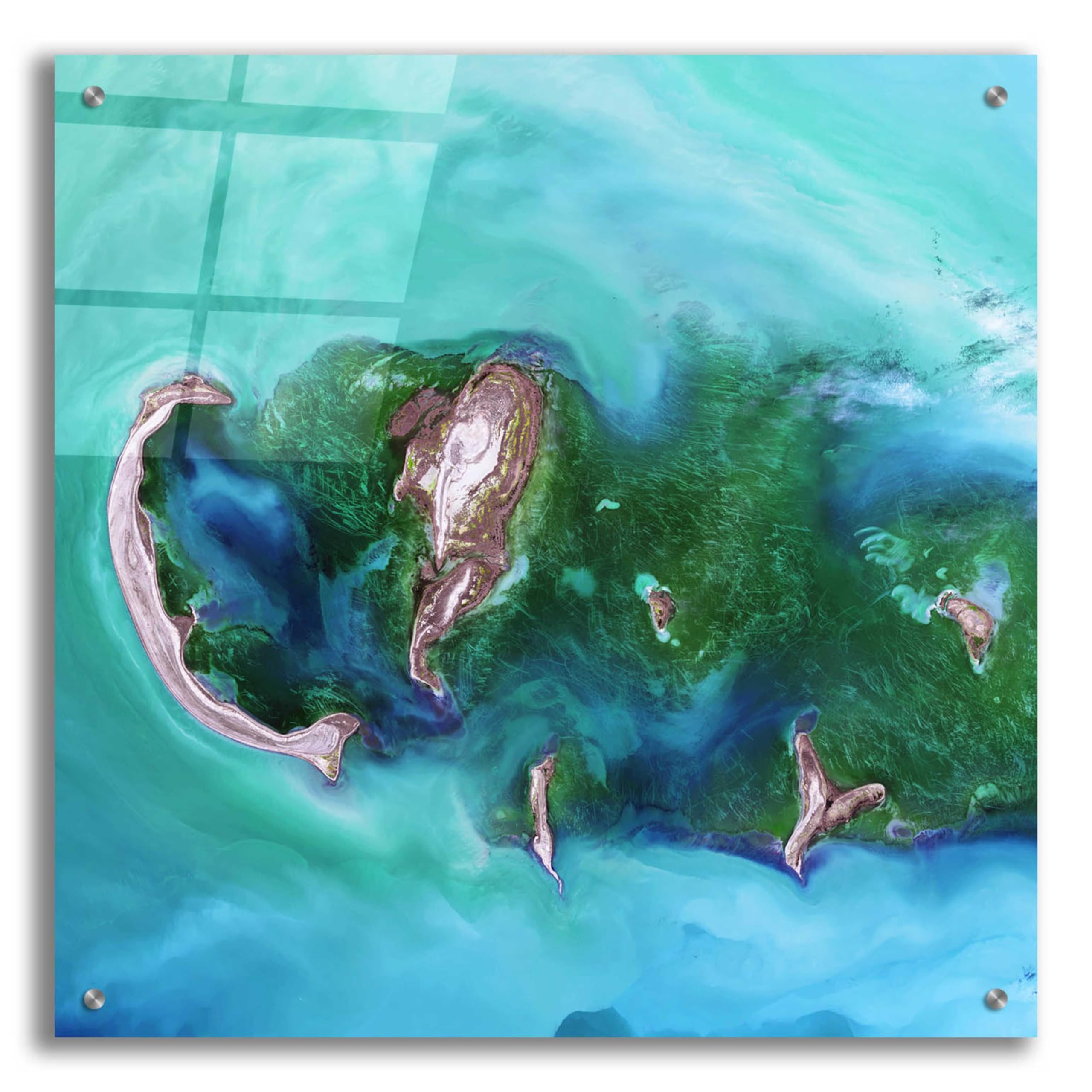 Epic Art 'Earth as Art: Caspian Scour' - 24x24 Inch Acrylic Glass Wall Decor - Modern Home & Office Wall Art - Perfect for Living Room, Bedroom or Office Decoration