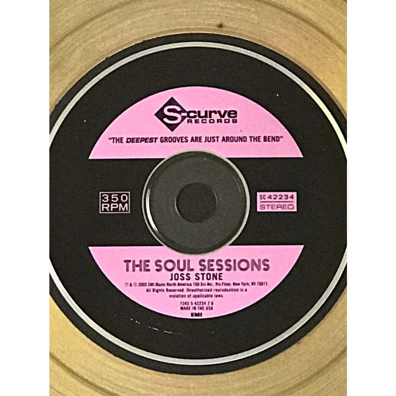 Joss Stone The Soul Sessions RIAA Gold Album Award - Certified Gold Record for Music Lovers & Collectors - Perfect for Home Decor, Music Rooms & Gift Giving