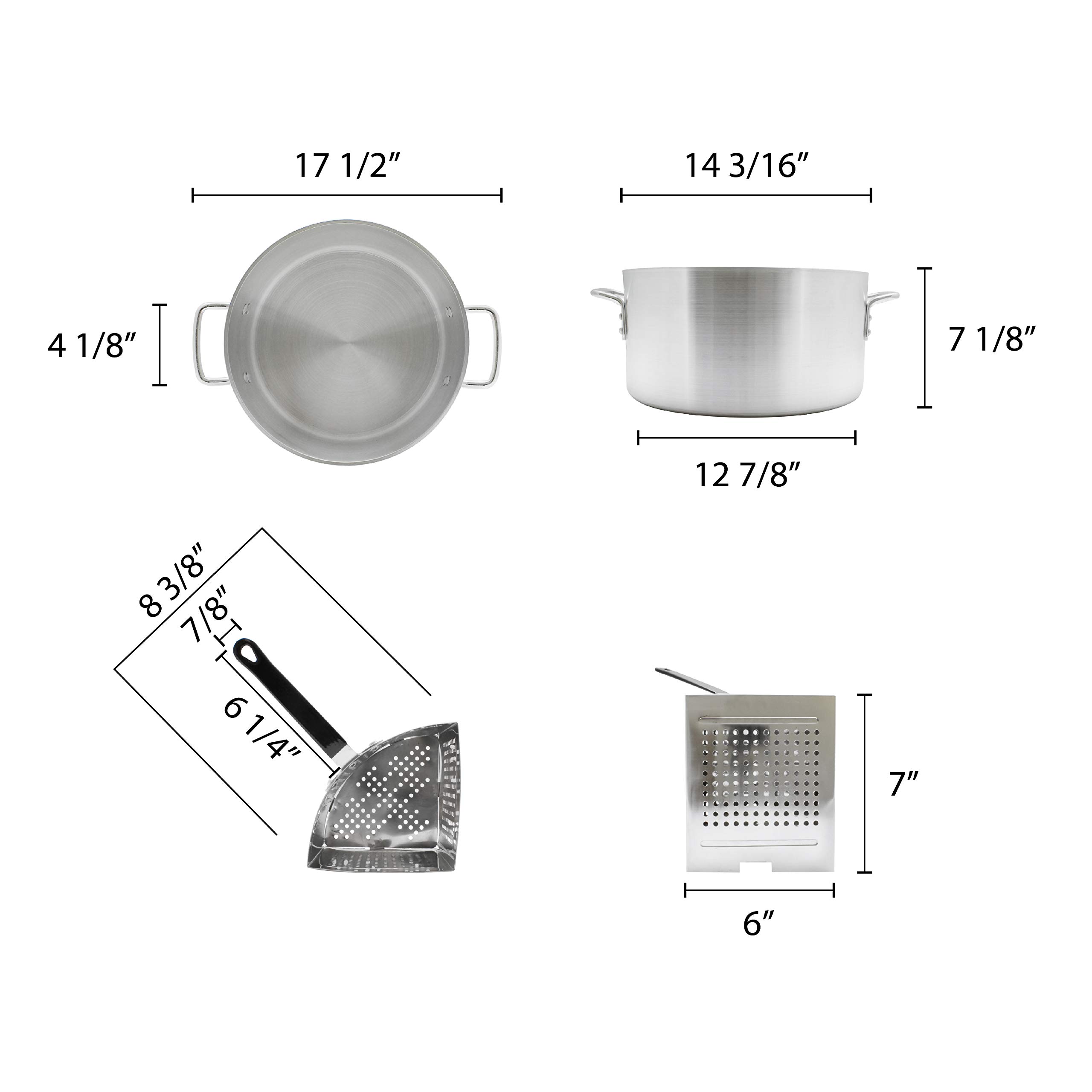 Thunder Group 5-Piece Aluminum Pasta Cooker Set - Professional Restaurant Quality Cookware for Pasta, Soup & Sauce - Perfect for Home Chefs & Commercial Kitchens