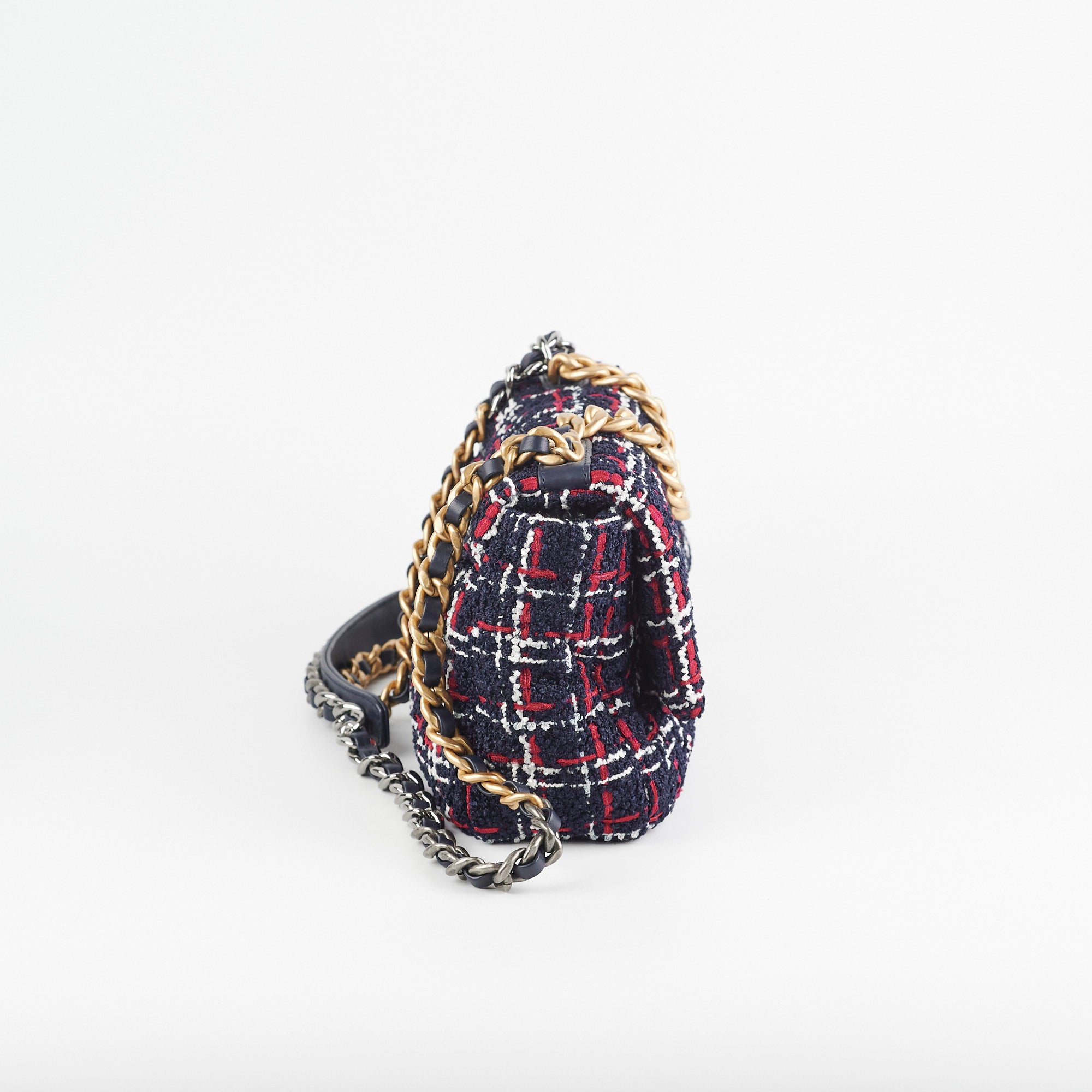 Chanel 19 Small Navy Tweed Shoulder Bag - Luxury Designer Handbag for Women, Perfect for Work, Parties & Everyday Use