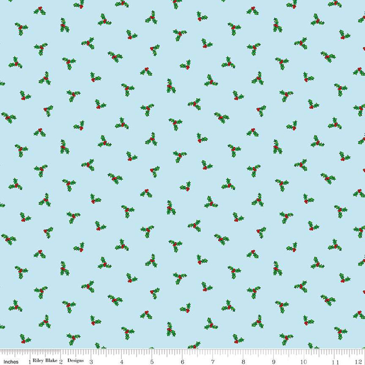 Lindsay Wilkes Christmas Joys HOLLY SKY Fabric by the Yard - Holiday Quilting & Home Decor Cotton Material for DIY Crafts, Table Runners, and Festive Sewing Projects