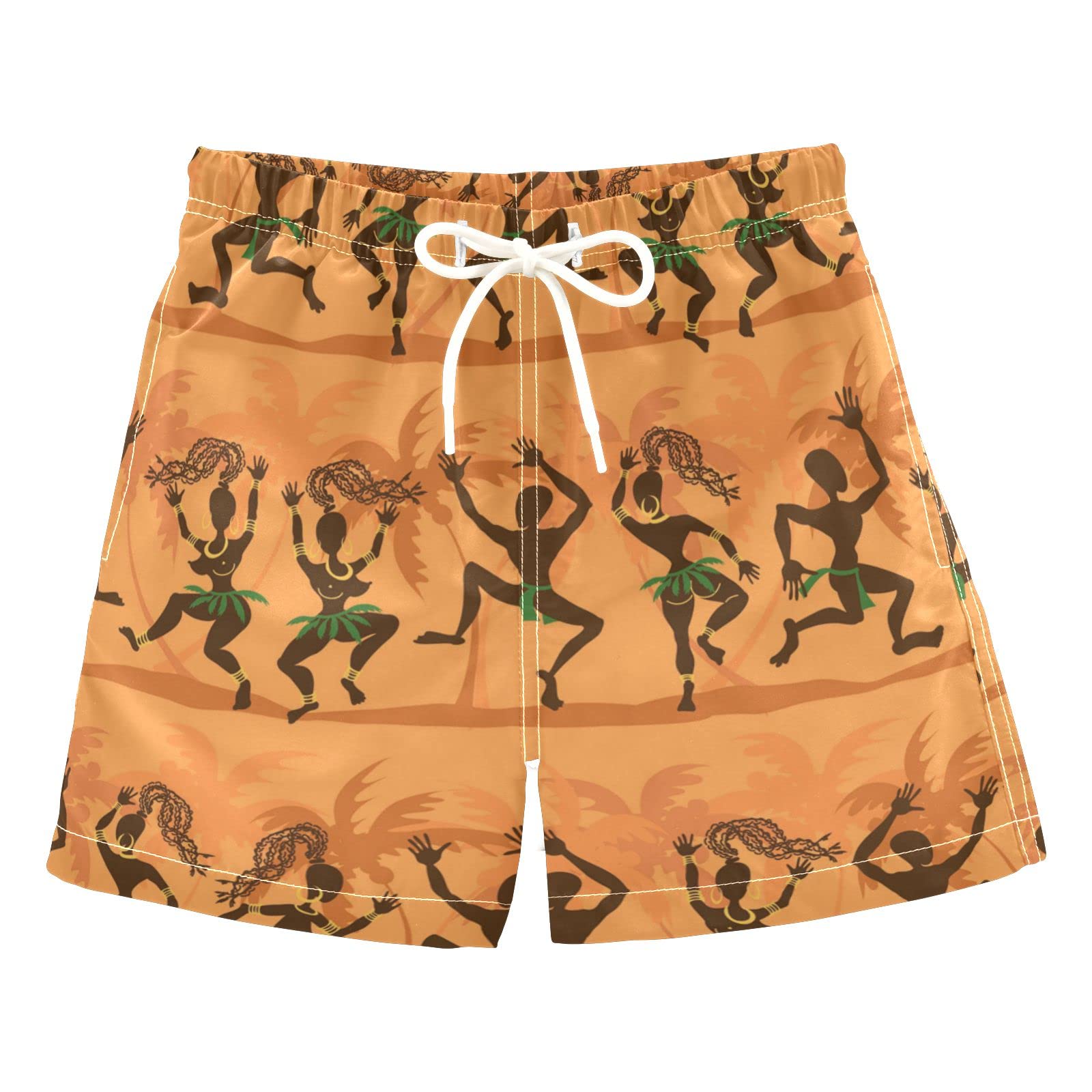 AMICHIC Boys African Tribal Print Swim Trunks - Quick Dry Board Shorts for Beach, Surf & Swimming - Hawaii Vacation Essentials for Kids