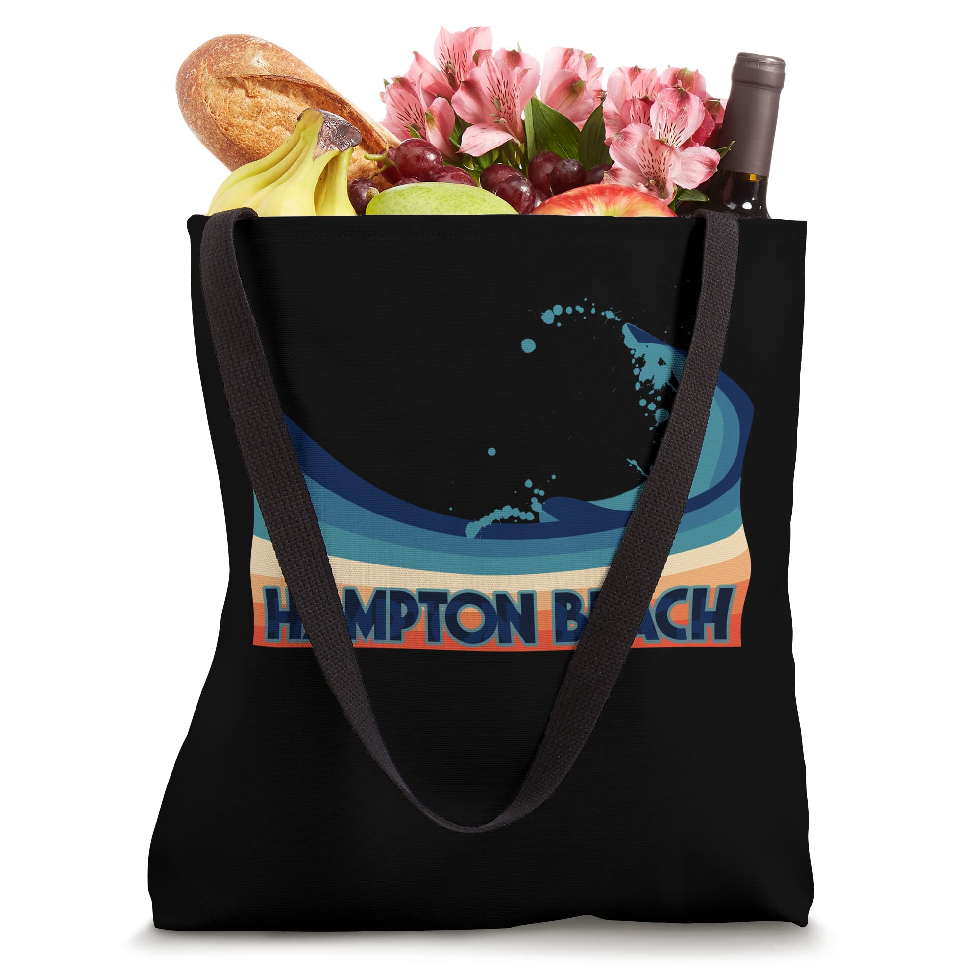 **Vintage Surf Sailing & Fishing Tote Bag - Hampton Beach NH - Stylish & Durable Beach Tote for Summer, Travel & Outdoor Adventures**