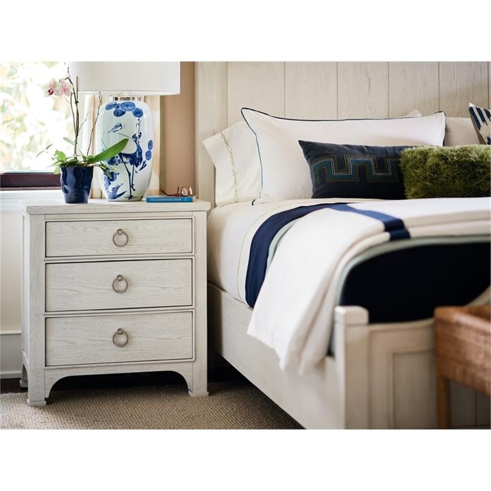 Coastal Living Furniture Escape 3-Drawer Nightstand in Sandbar Gray Finish - Perfect for Beach House, Bedroom, Guest Room & Vacation Home Decor