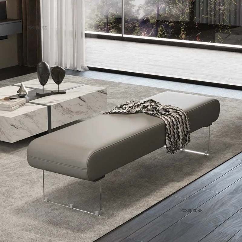 Modern Acrylic Shoe Bench - Contemporary Entryway Seating with Storage | Space-Saving Shoe Organizer for Hallway, Bedroom & Closet Organization
