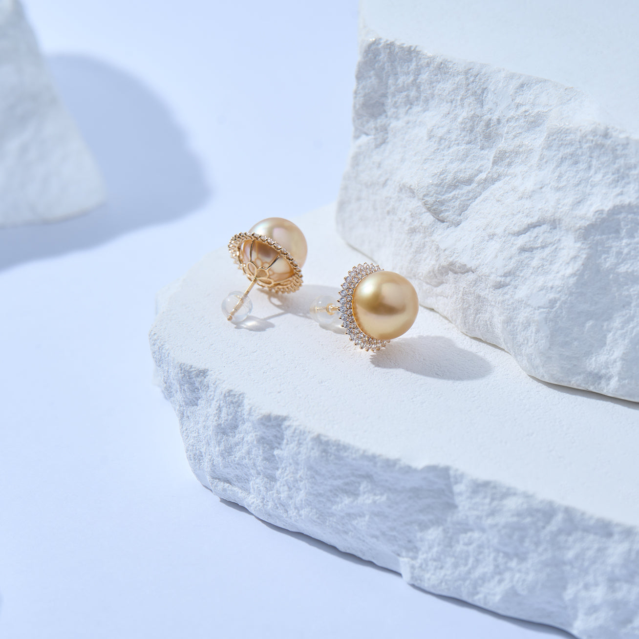 18K Solid Gold South Sea Golden Pearl Earrings - Luxury Dangle Earrings for Women, Elegant Gift for Wedding, Anniversary & Special Occasions