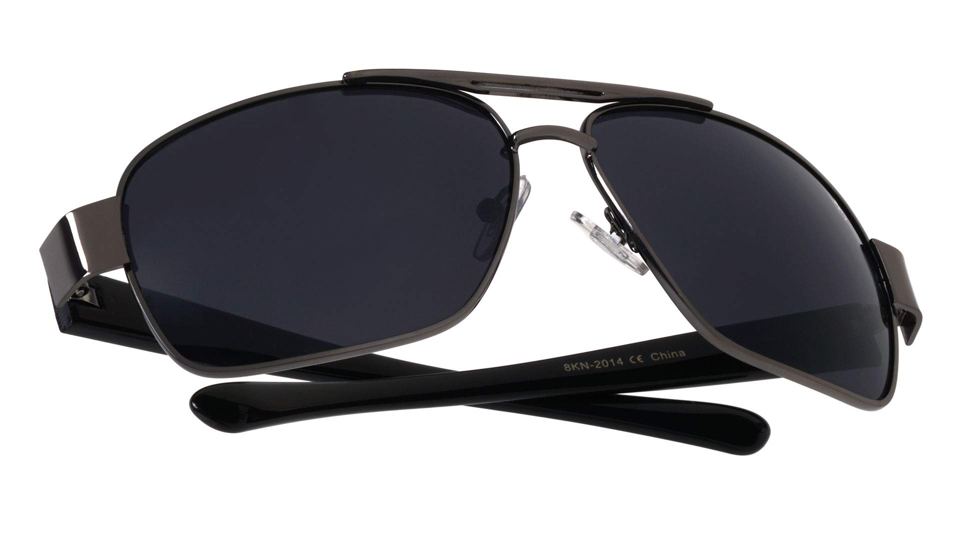 Classic Squared Aviator Sunglasses for Men & Women - Polarized Fishtail Design - UV Protection - Stylish Retro Shades for Driving, Beach, and Outdoor Activities