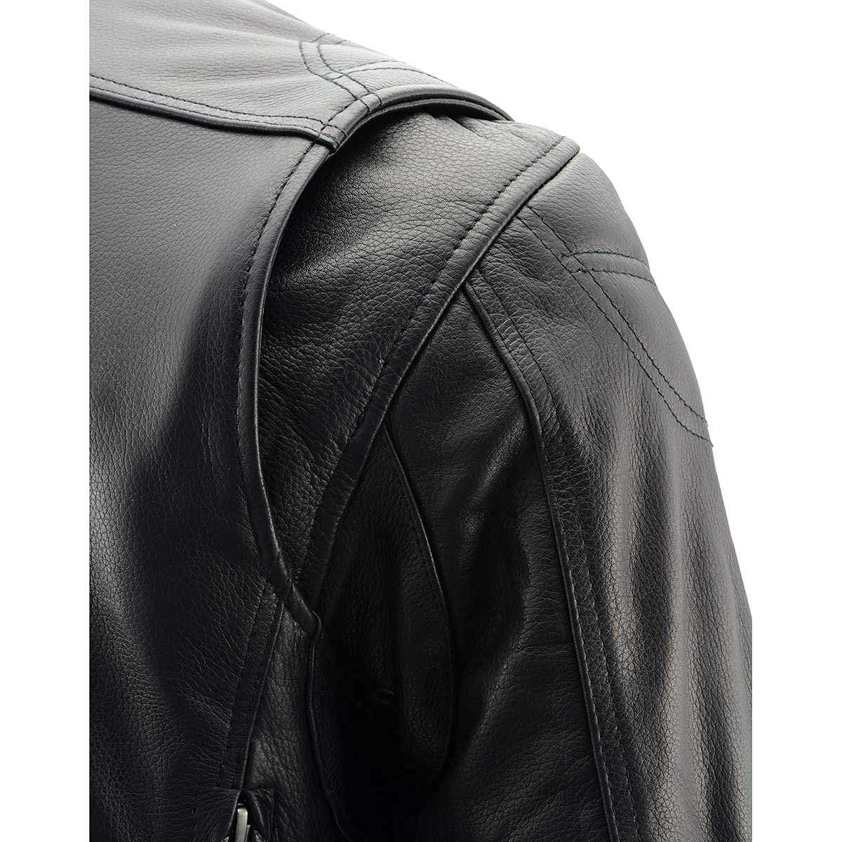 Milwaukee Leather MLM1560 Men's Black Motorcycle Jacket - Long Body & Vented Design for Comfort & Protection | Perfect for Cruising, Touring & Riding in All Seasons