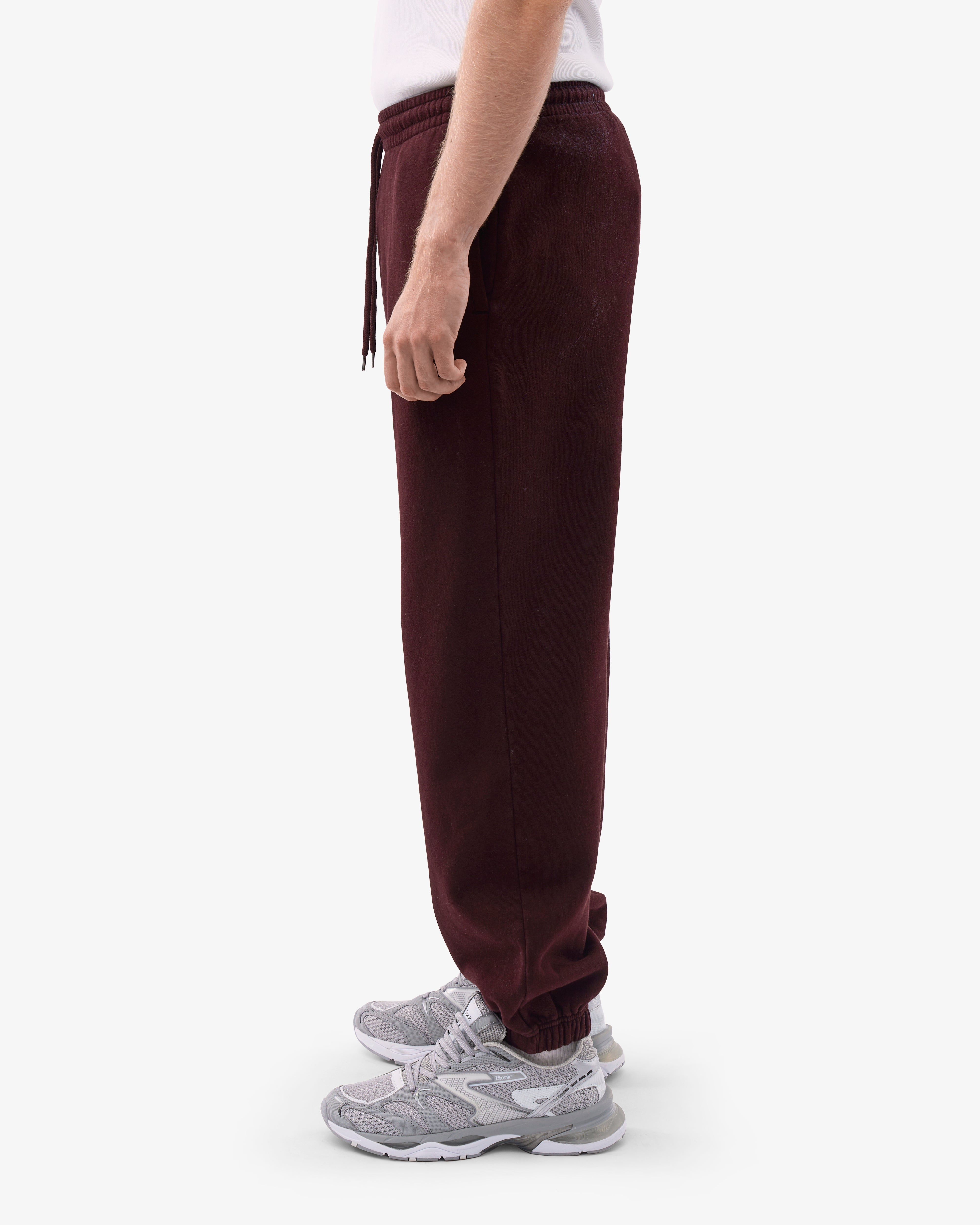 Organic Relaxed Sweatpants for Women - Soft Comfortable Lounge Pants in Oxblood Red - Perfect for Yoga, Home Wear and Casual Outfits