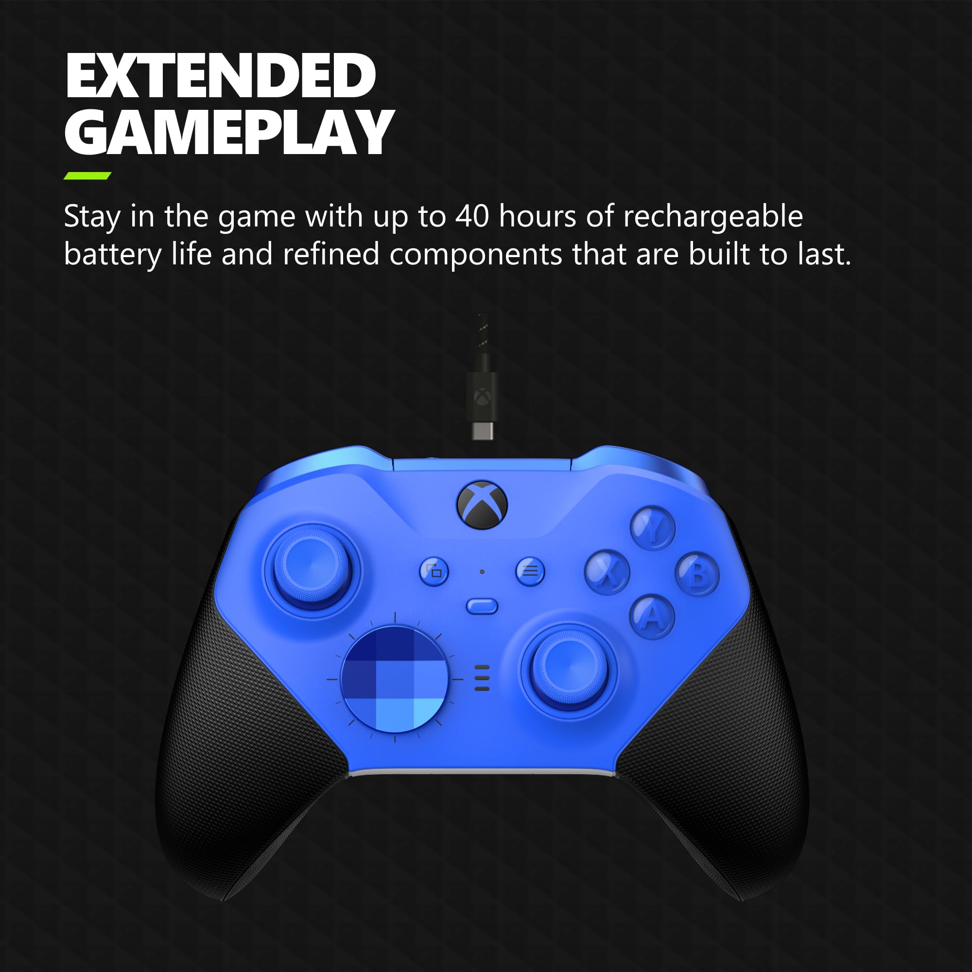 Microsoft Elite Series 2 Core Wireless Controller for Xbox Series X|S - Blue (Certified Refurbished) - Premium Gaming Experience for Competitive Play & Streaming