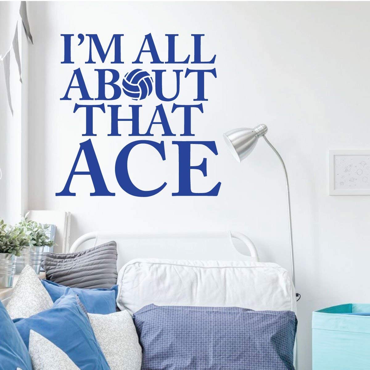 Volleyball Wall Decal - Ace Sports Vinyl Sticker for Girls Bedroom & Playroom - Removable Sports Decor - Perfect for Volleyball Lovers & Team Spirit