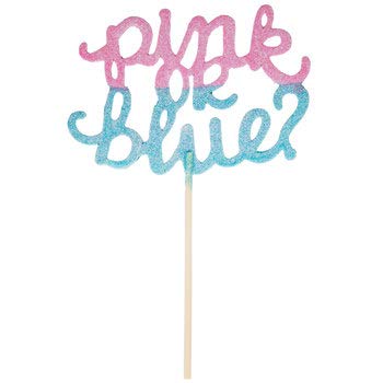 Pink or Blue Baby Shower Cake Topper - Gender Reveal Party Decorations - Perfect for Baby Shower Cakes, Cupcakes & Gender Reveal Parties