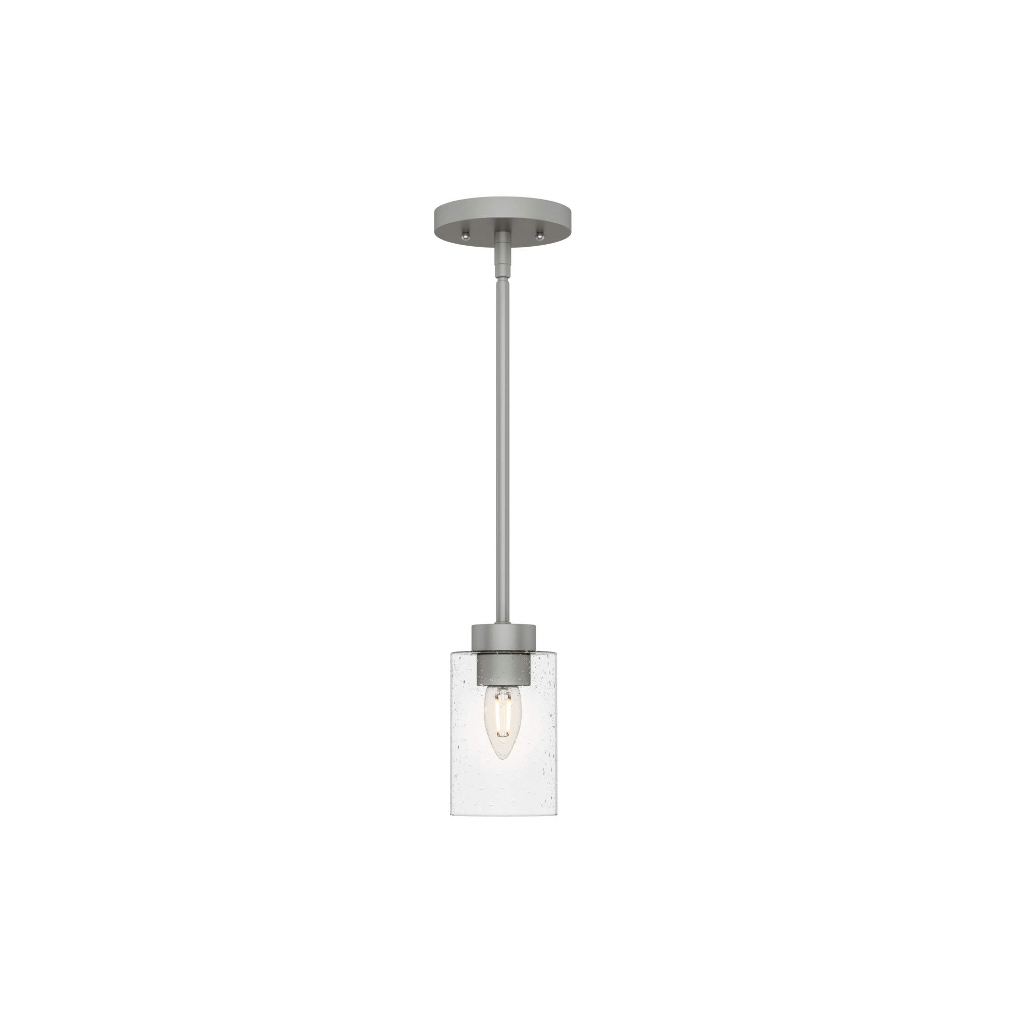 Hunter Fan Company 19012 Hartland Pendant Light in Matte Silver - Modern Ceiling Lighting for Kitchen, Dining Room, and Entryway