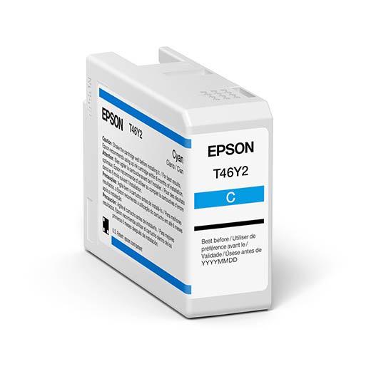 Epson SureColor P900 Cyan UltraChrome PRO10 Ink Cartridge 50ml (T46Y200) - High-Quality Replacement Ink for Photo Printing, Art Projects & Professional Graphics