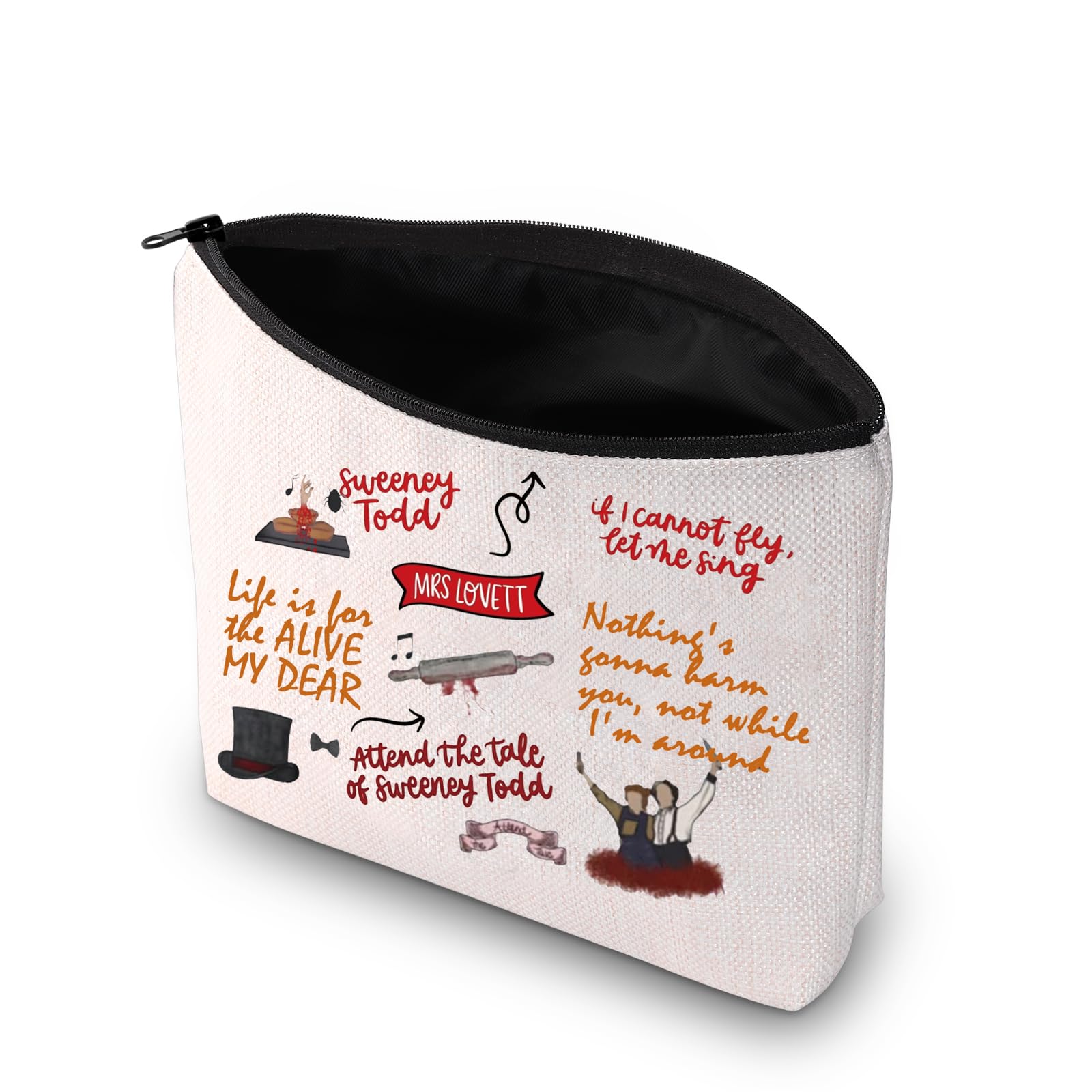 PXTIDY Sweeney Todd Musical Makeup Bag - Themed Cosmetic Pouch for Theatre Lovers, Sondheim Fans & Demon Barber Enthusiasts - Perfect Gift for Broadway Shows, Halloween & Themed Parties