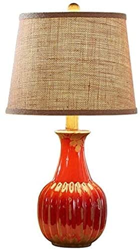 Vintage American Retro Desk Lamp - Ceramic Bedside Lamp for Bedroom, Living Room & Office - Warm Lighting for Reading, Working & Home Decor