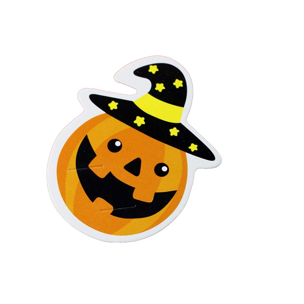 ABOOFAN 50pcs Halloween Lollipop Paper Cards - DIY Pumpkin Pattern Message Cards for Party Favors, Gift Wrapping & Halloween Decorations