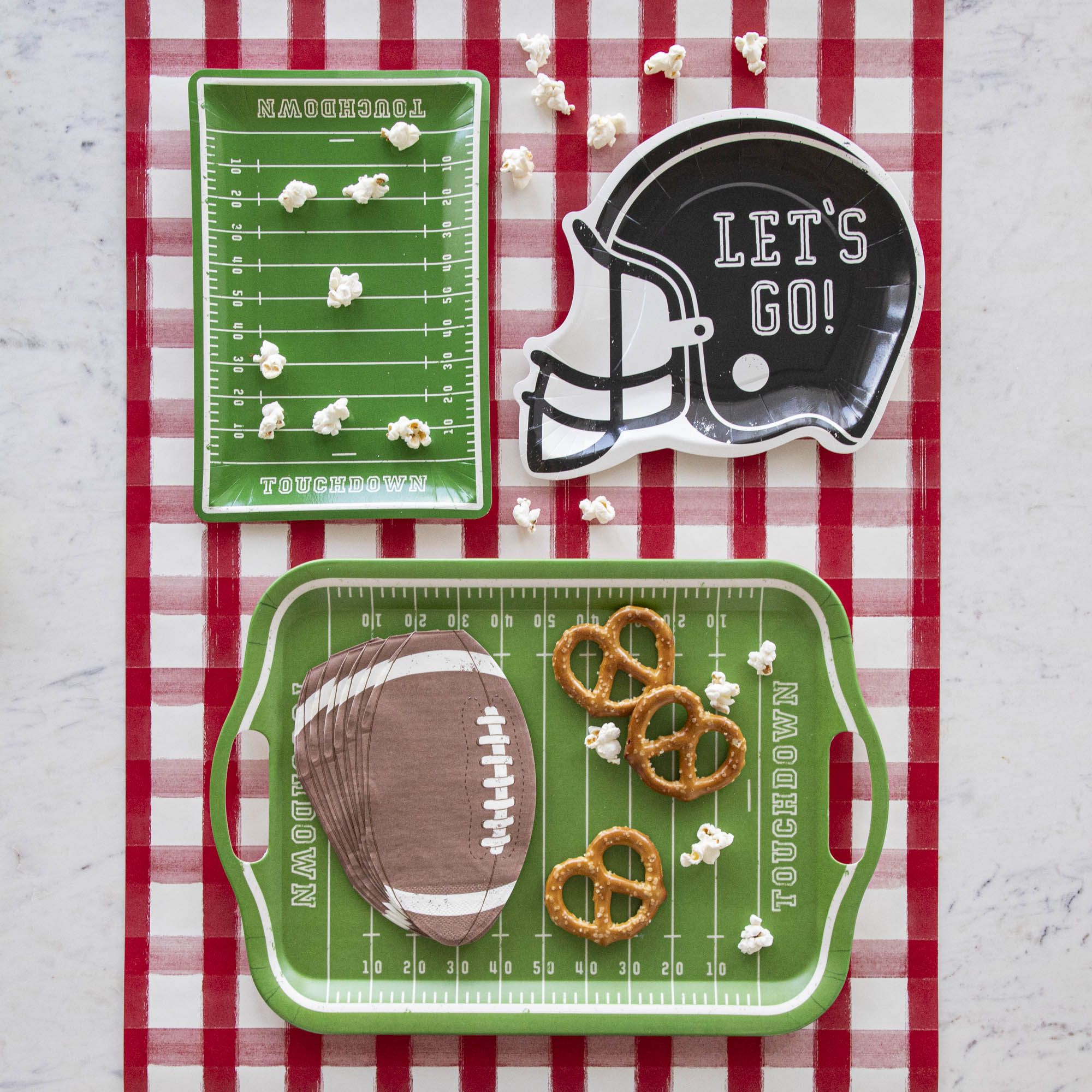 Eco-Friendly Bamboo Reusable Serving Tray for Football Tailgating, Picnics & Home Decor | Biodegradable Party Platter for Snacks & Appetizers