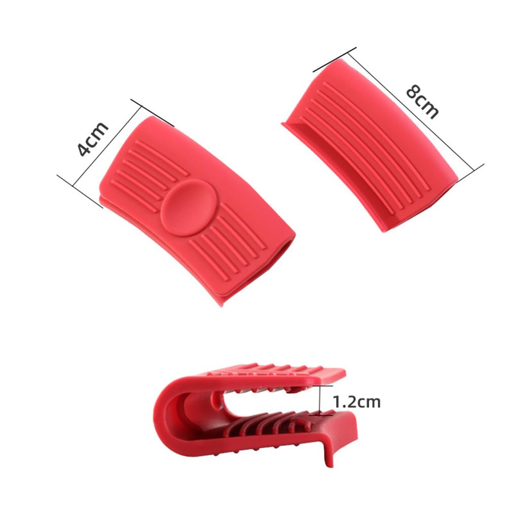 2 Pairs Heat-Resistant Silicone Handle Holders - Non-Slip Grip for Hot Pans, Griddles, Skillets & Baking Trays | Oven & Stove Safe | Perfect for Cooking, Grilling & Baking (Model-1)