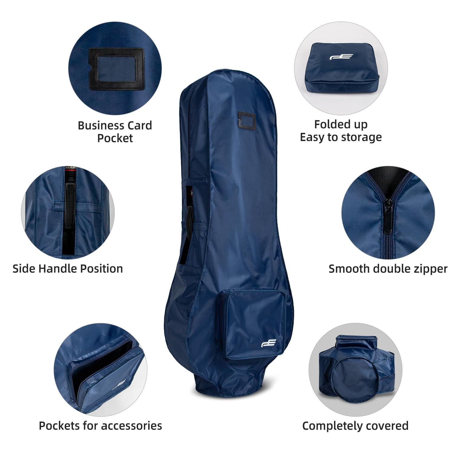 Waterproof Golf Bag Travel Rain Cover - 300D PVC Durable & Lightweight Golf Club Bag Protector for All Weather Conditions - Perfect for Travel, Storage & Outdoor Golfing