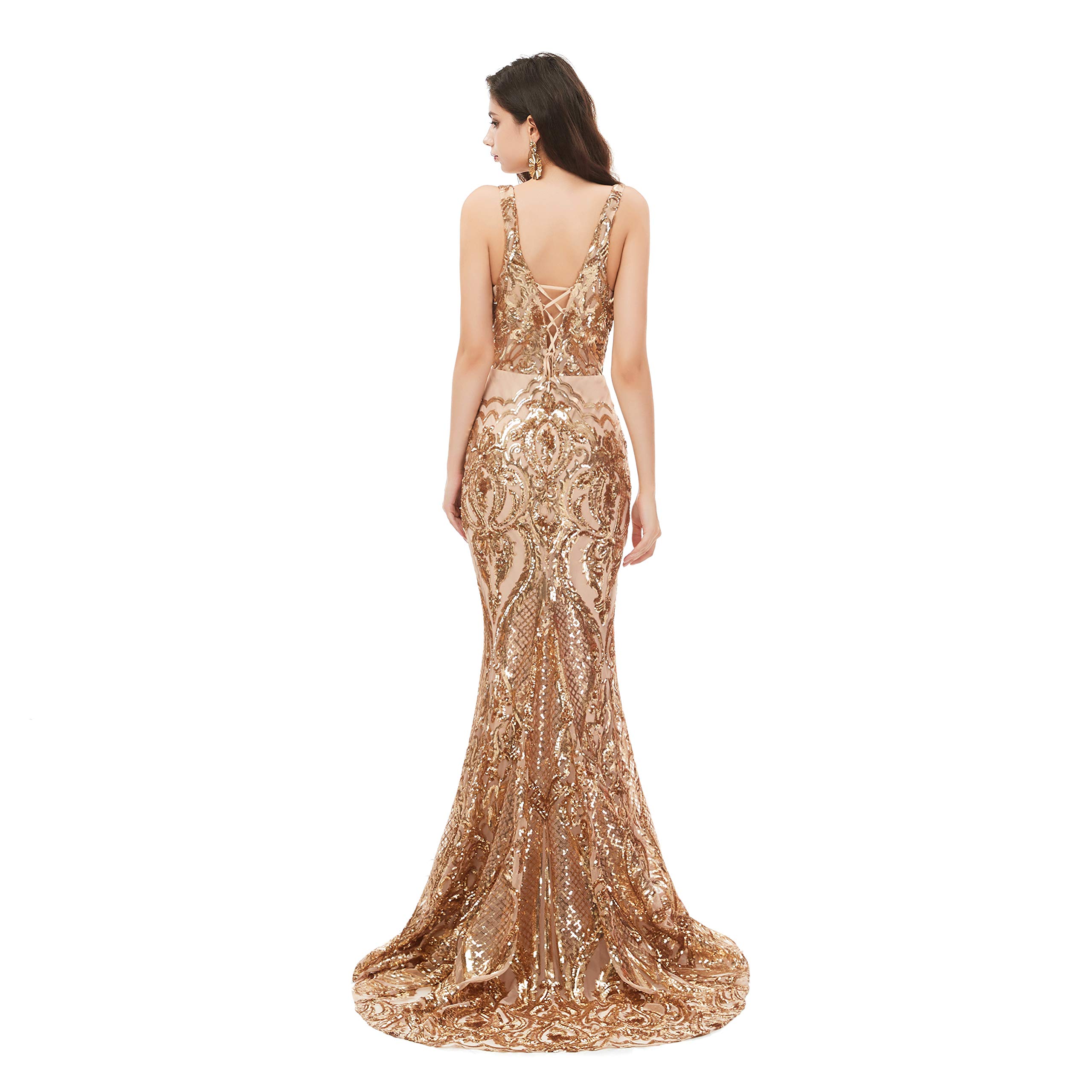 Elegant Women's Sequin Mermaid Prom Dress Long Corset Trumpet Evening Gown for Homecoming, Pageant & Formal Events | Perfect for Prom Night, Wedding Guest & Special Occasions