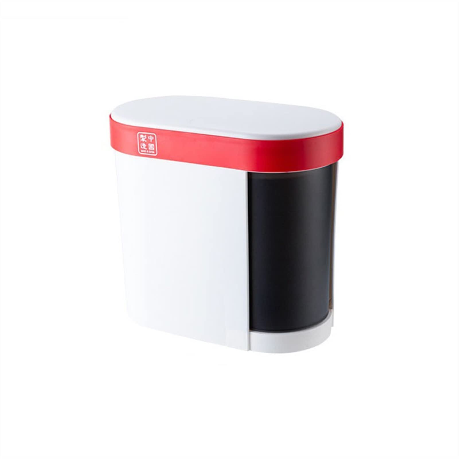 TOMYEUS 13L Plastic Trash Can with Lid - Kitchen Waste Bin for Dry & Wet Separation, Tea Residue Filter Bucket - Ideal for Home, Office & Restaurant Use