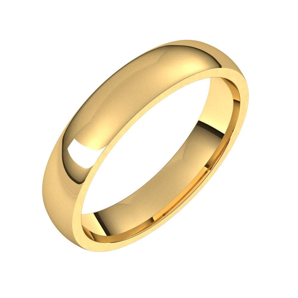 EWB Signature Jewelry Classic 4mm Solid Gold Wedding Band Rings - Comfort Fit 10K & 14K in Yellow, White & Rose Gold - Perfect for Weddings, Anniversaries & Everyday Luxury Wear