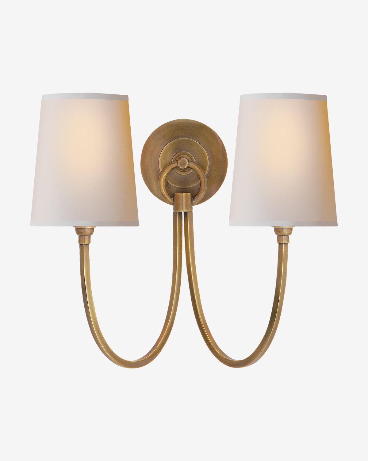 Reed Double Sconce Wall Light - Modern Rustic Wall Mounted Lighting Fixture for Bedroom, Living Room & Hallway Decor