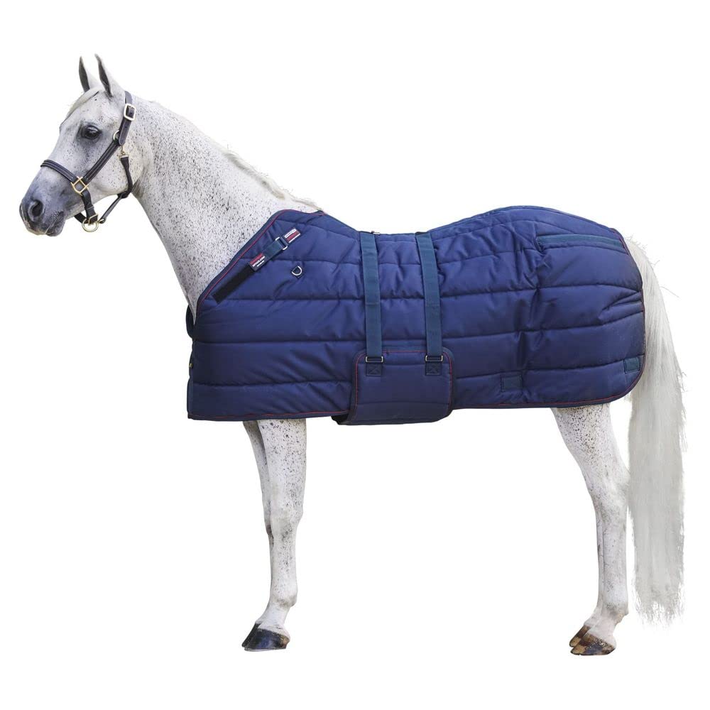 Adjusta-Fit SuperQuilt Heavyweight Stable Horse Blanket - Waterproof Winter Horse Blanket with Cutback Bellyband | Navy Blue Size 78 | Perfect for Cold Weather Stabling & Outdoor Riding